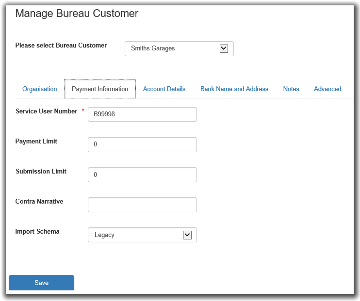 Manage Bureau Customer