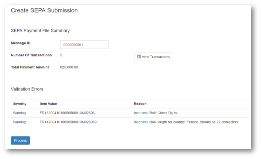 Importing the payment file